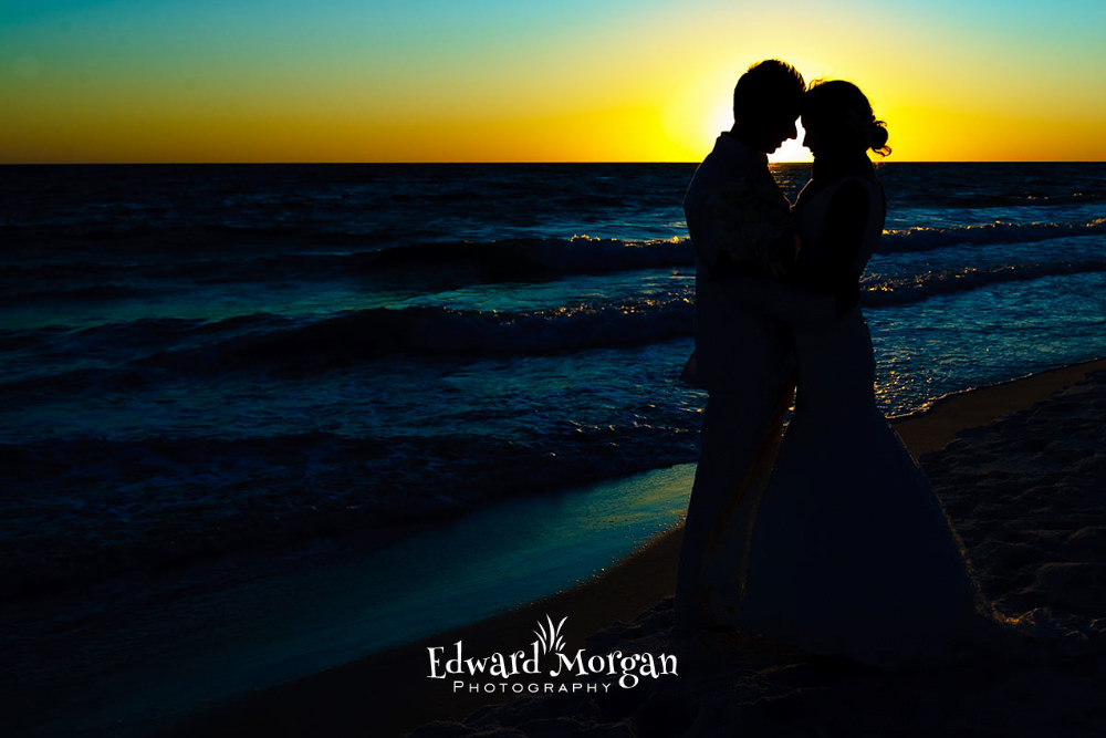 wedding officiant sunset beach wedding